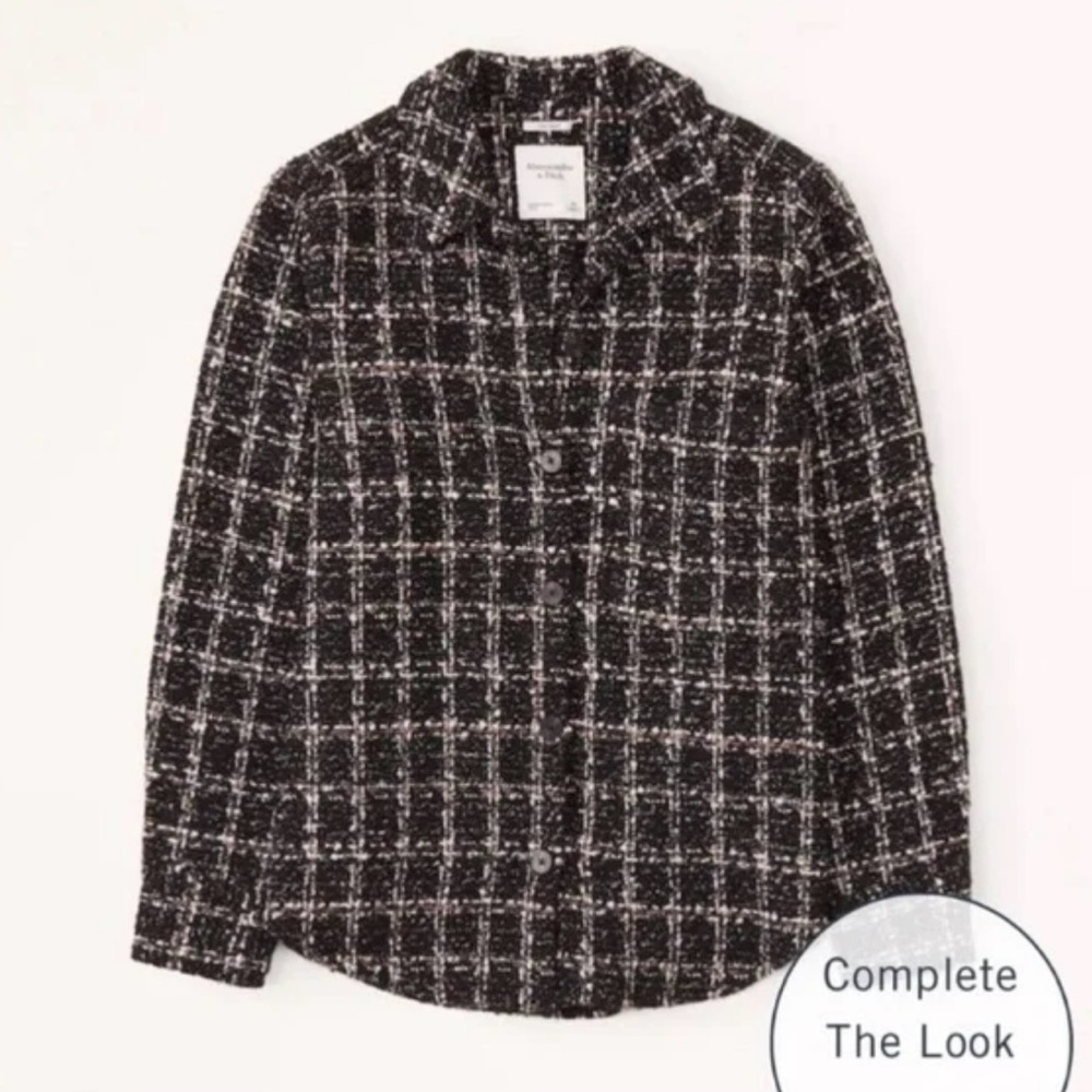 Abercrombie & Fitch Black and White Checkered Blazer